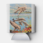 数絵を描順 |イルカよくはしゃぐ類 | 缶クーラー (裏面)