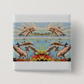 数絵を描順 |イルカよくはしゃぐ類 | 缶バッジ (正面)