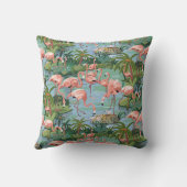 数装飾用クッションによるピンクのフラミンゴの礁湖のペンキ クッション (裏面)