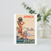 数週間ではなく日でアフリカ経由 ポストカード (スタンド正面)