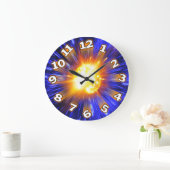 数鮮やか数による飛んでいる爆発 ラージ壁時計 (ホーム)