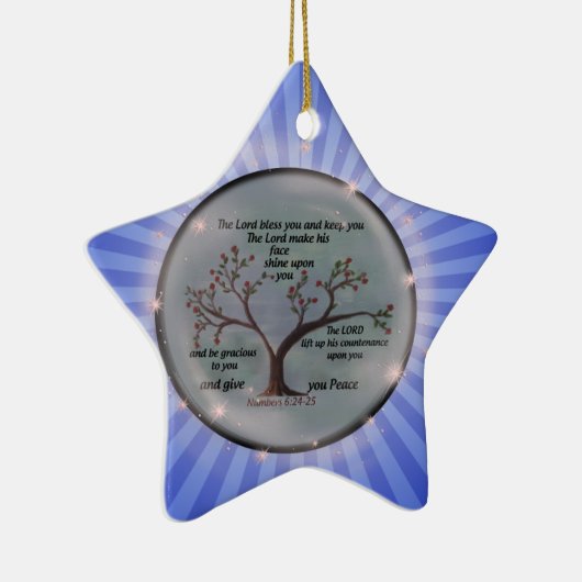 数6:24 - 26主Bless平和保ち、 セラミックオーナメント (右)