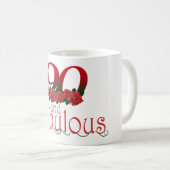 数90のまたは第90誕生日の花柄 コーヒーマグカップ (正面右)