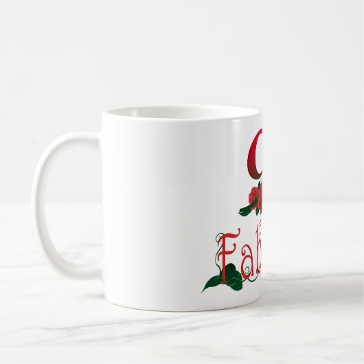 数90のまたは第90誕生日の花柄 コーヒーマグカップ (左)