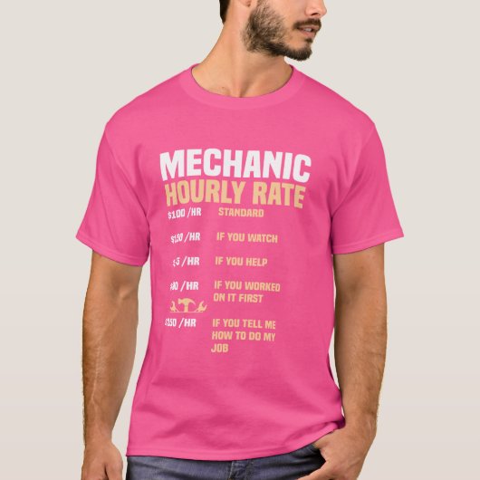 整備士おもしろい時給の自動修理整備士ラ Tシャツ (正面)