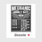 整備士おもしろい時給オートカー整備士労働者 シール (シート)