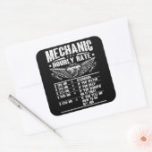 整備士おもしろい時給オートカー整備士労働者 スクエアシール (封筒)