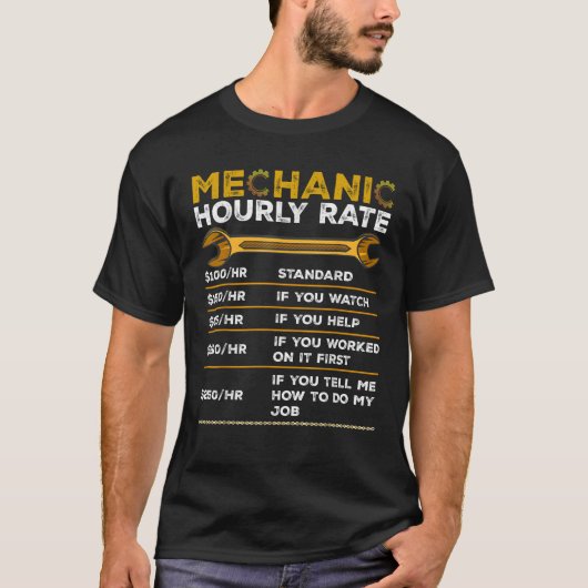 整備士おもしろい時給ギフト労働率 Tシャツ (正面)