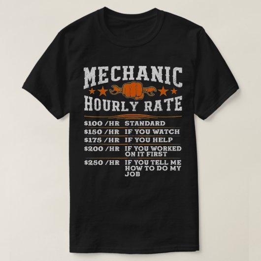 整備士おもしろい時給ギフト賃率(9) Tシャツ (デザイン正面)