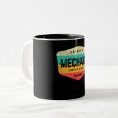 整備士おもしろい職種 ツートーンマグカップ (正面左)