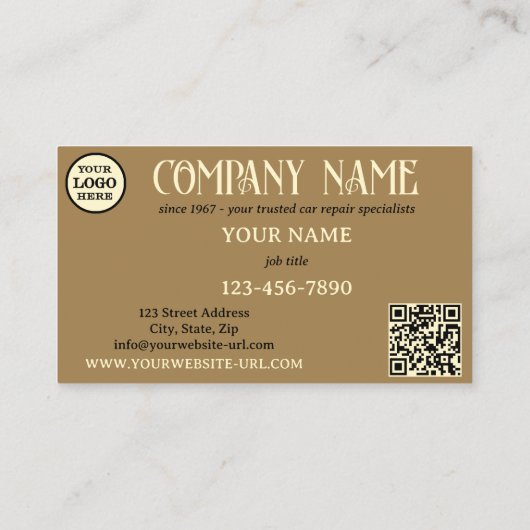 整備士おもしろい車修理車庫 名刺 (裏面)