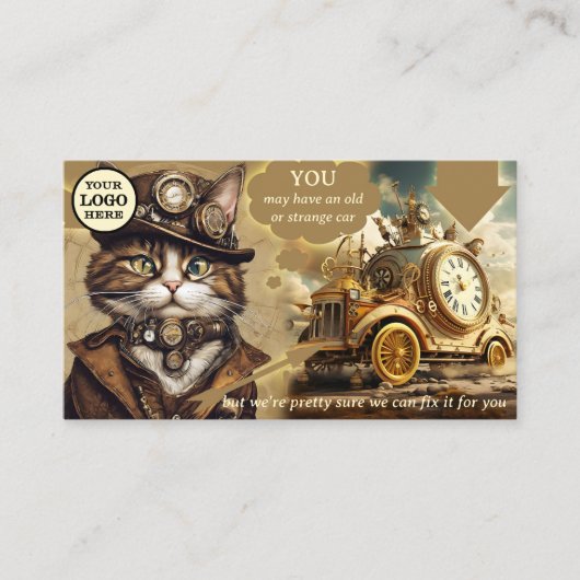 整備士おもしろい車修理車庫 名刺 (正面)