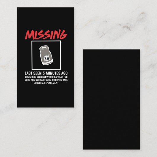 整備士おもしろい10 mmソケット機械エンジニアリング 名刺 (正面/裏面)