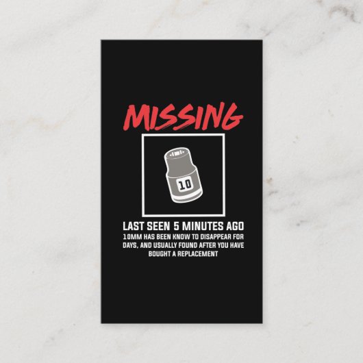 整備士おもしろい10 mmソケット機械エンジニアリング 名刺 (正面)