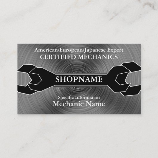 整備士か自動店 名刺 (正面)