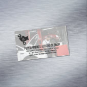 整備士が車で作業 | 自動修復 マグネット名刺 (インサイチュ)