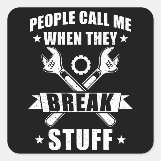 整備士ことわざ おもしろい スクエアシール (正面)