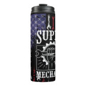 整備士すごいアメリカ国旗の愛国心 タンブラー (正面)