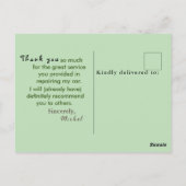 整備士に感謝する ポストカード (裏面)