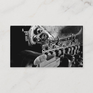 整備士のエンジンの写真が付いている車のな名刺 名刺