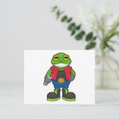 整備士のカエルとスパナ ポストカード (スタンド正面)