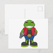 整備士のカエルとスパナ ポストカード (正面/裏面)