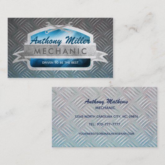 整備士のスローガン名刺 名刺 (正面/裏面)