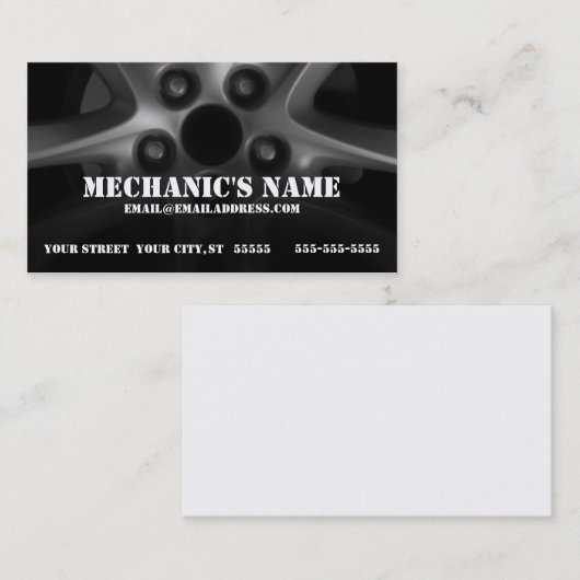 整備士のタイヤの縁の名刺 名刺 (正面/裏面)