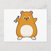 整備士のハムスター(工具のレンチを持って) ポストカード (正面)