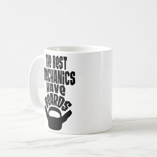 整備士のボーイフレンドの夫のひげのギフトのコーヒー・マグ コーヒーマグカップ (正面左)