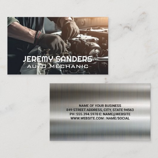整備士の作業 名刺 (正面/裏面)
