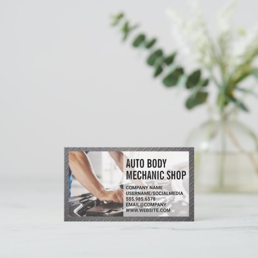 整備士の作業 名刺 (スタンド正面)