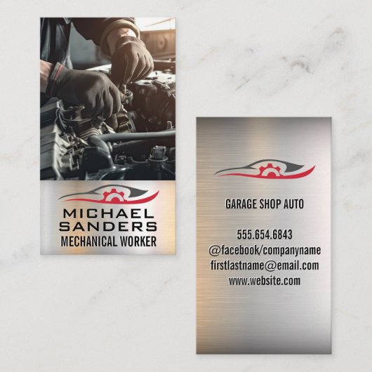 整備士の作業 名刺 (正面/裏面)