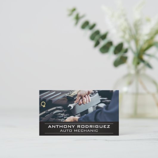 整備士の作業 名刺 (スタンド正面)