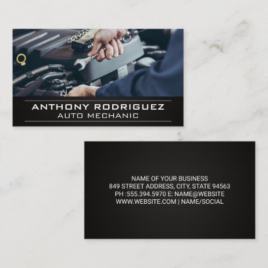 整備士の作業 名刺 (正面/裏面)