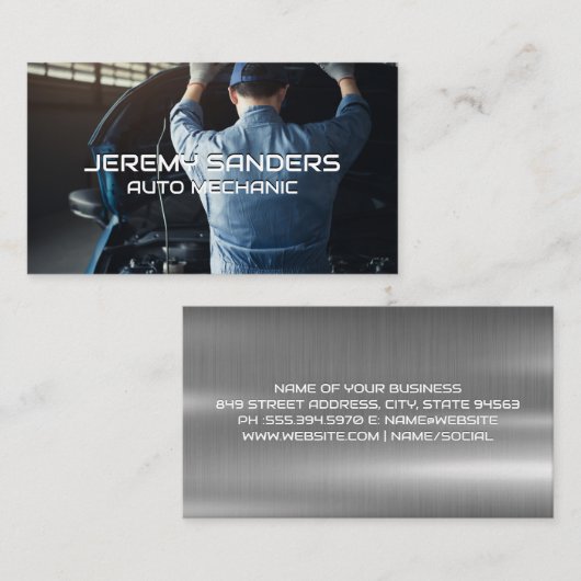 整備士の作業 名刺 (正面/裏面)