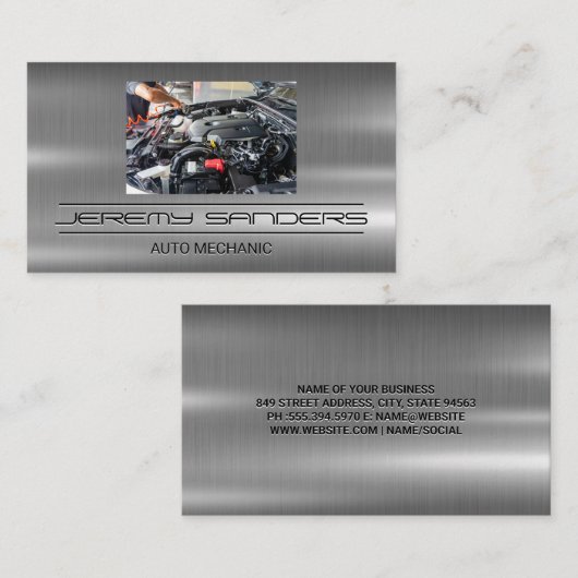 整備士の作業 | 技術者 名刺 (正面/裏面)
