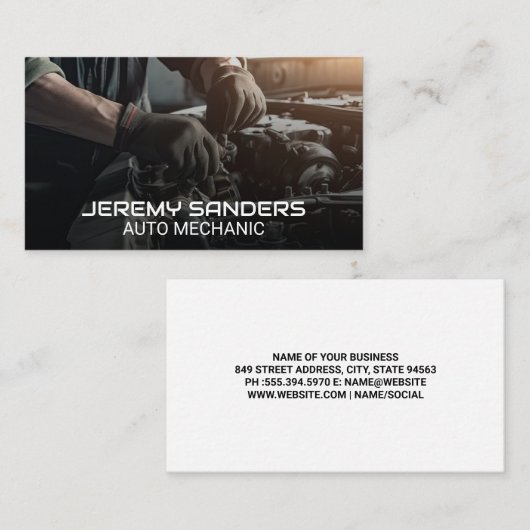 整備士の作業 | 技術者 名刺 (正面/裏面)