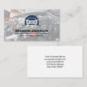 整備士の作業 | 車のロゴ 名刺 (正面/裏面)