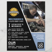 整備士の写真 自動車整備士 & 修理 広告 チラシ (正面)