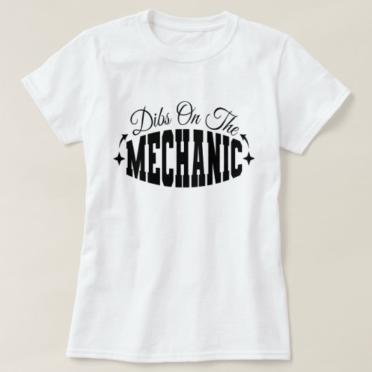 整備士の妻おもしろいの皮肉のDibs Tシャツ (デザイン正面)