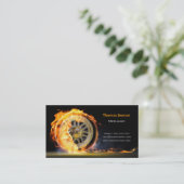 整備士の車のな車輪の速度の炎の黒 名刺 (スタンド正面)