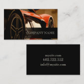 整備士の車のな黒の背部高速車のレトロ 名刺 (正面/裏面)