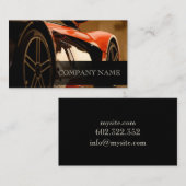 整備士の車のな黒の背部高速車のレトロ 名刺 (正面/裏面)