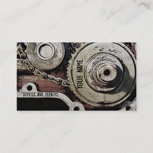 整備士は名刺のテンプレートを修理します 名刺 (正面)
