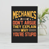 整備士は車の自動車整備士のワークオーバーを主張しない サンキューカード (スタンド正面)