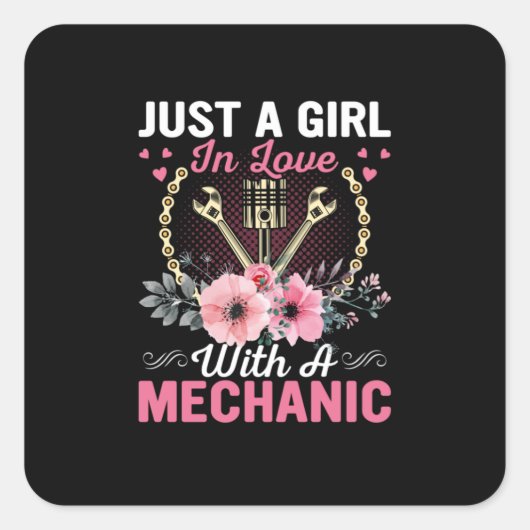 整備士を愛する女の子だけ整備士 スクエアシール (正面)