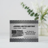 整備士アメリカ国旗の自動修理事業 ポストカード (スタンド正面)