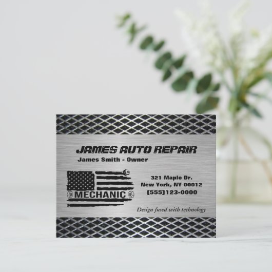 整備士アメリカ国旗の自動修理事業 招待状 (スタンド正面)