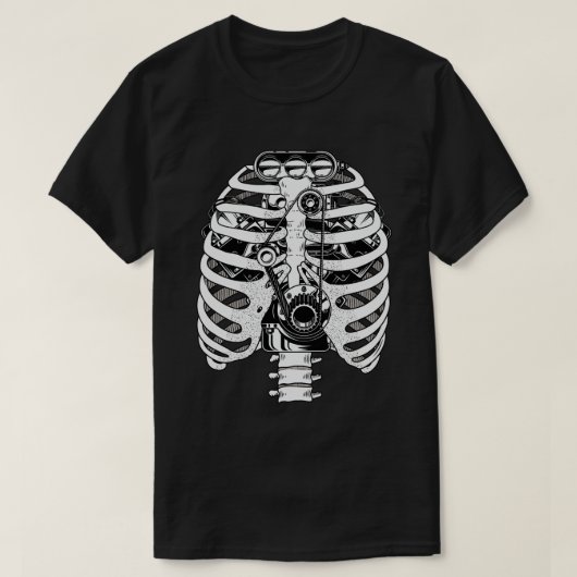 整備士カーエンジニアスケルトン整備士 Tシャツ (デザイン正面)